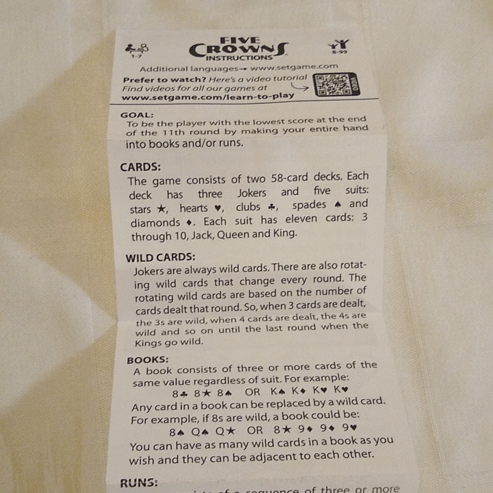 NWT Five Crowns Rummy-Style Card Game - Picture 3 of 6